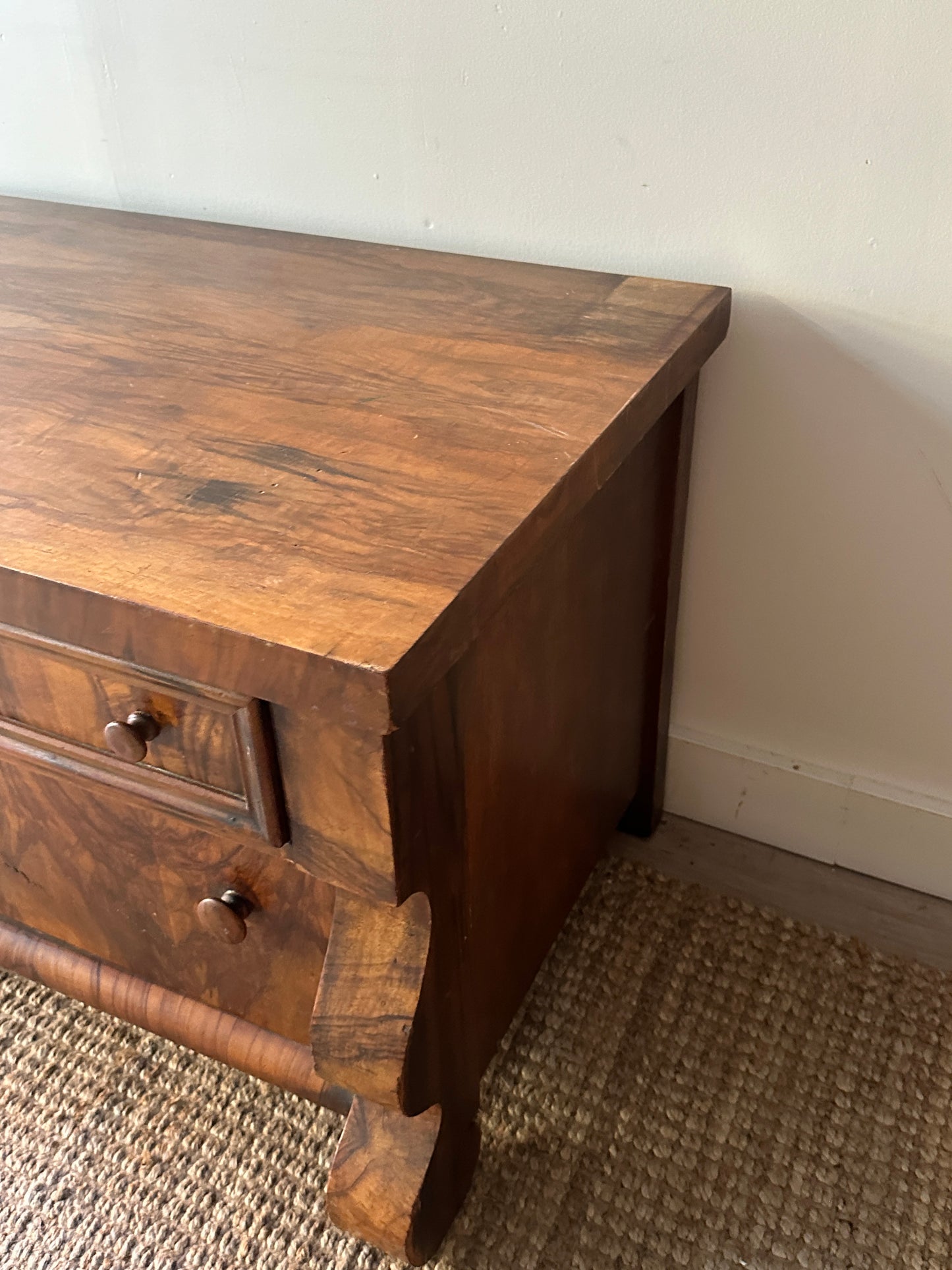 Olive wood burl low dresser