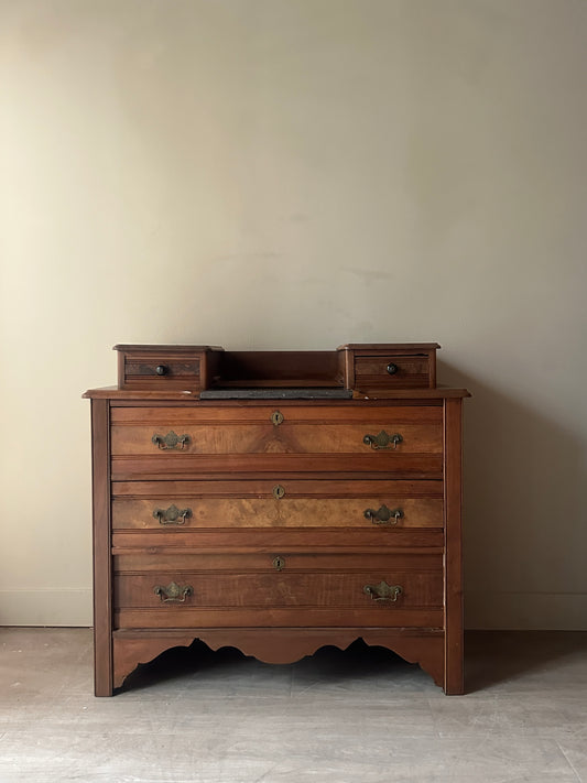 Pine and stone top dresser