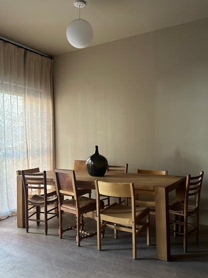 Solid scrubbed pine dining table