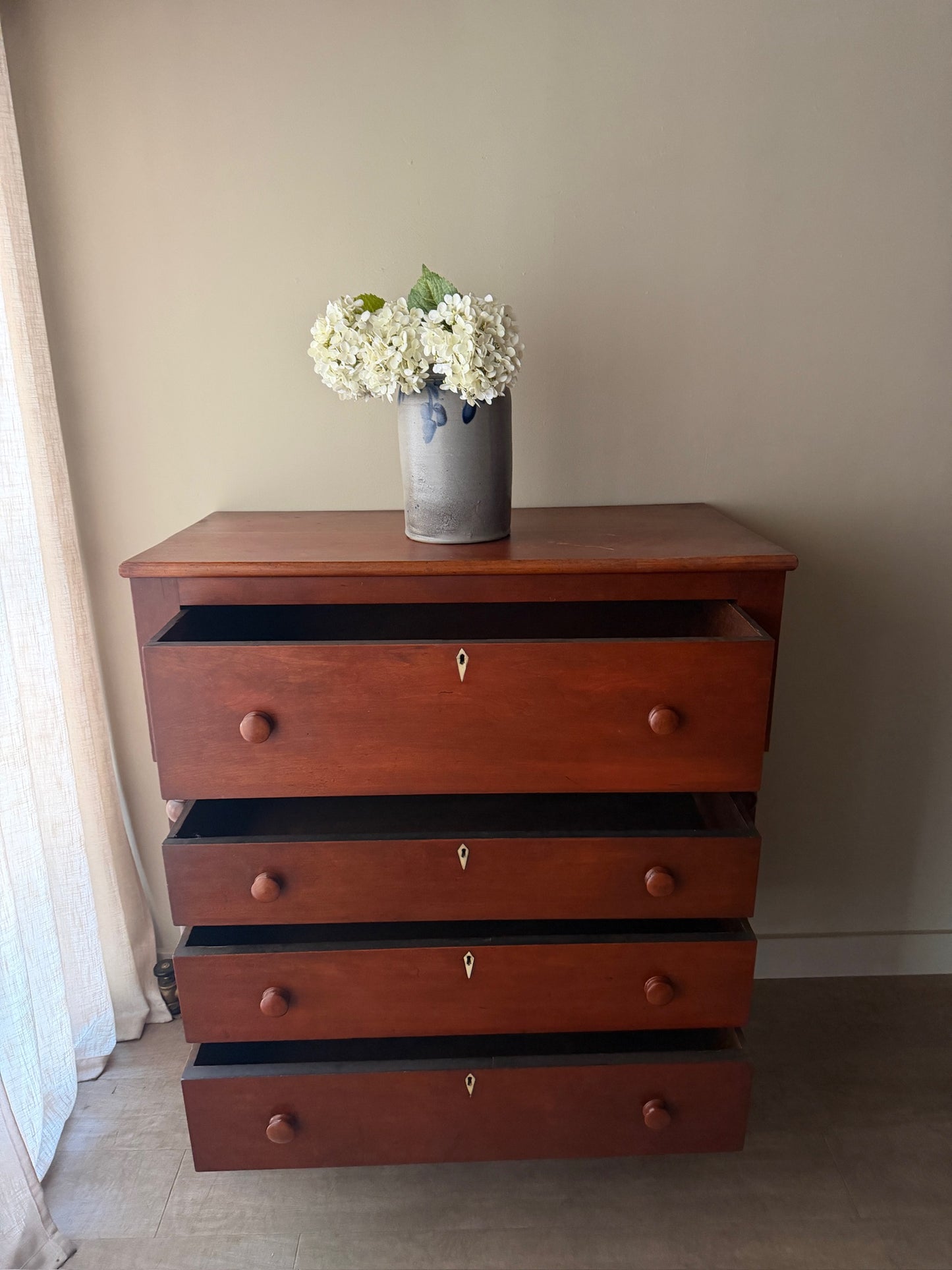 Pennsylvania Sheraton inlaid cherry dresser