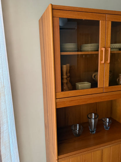 Danish teak two piece cabinet