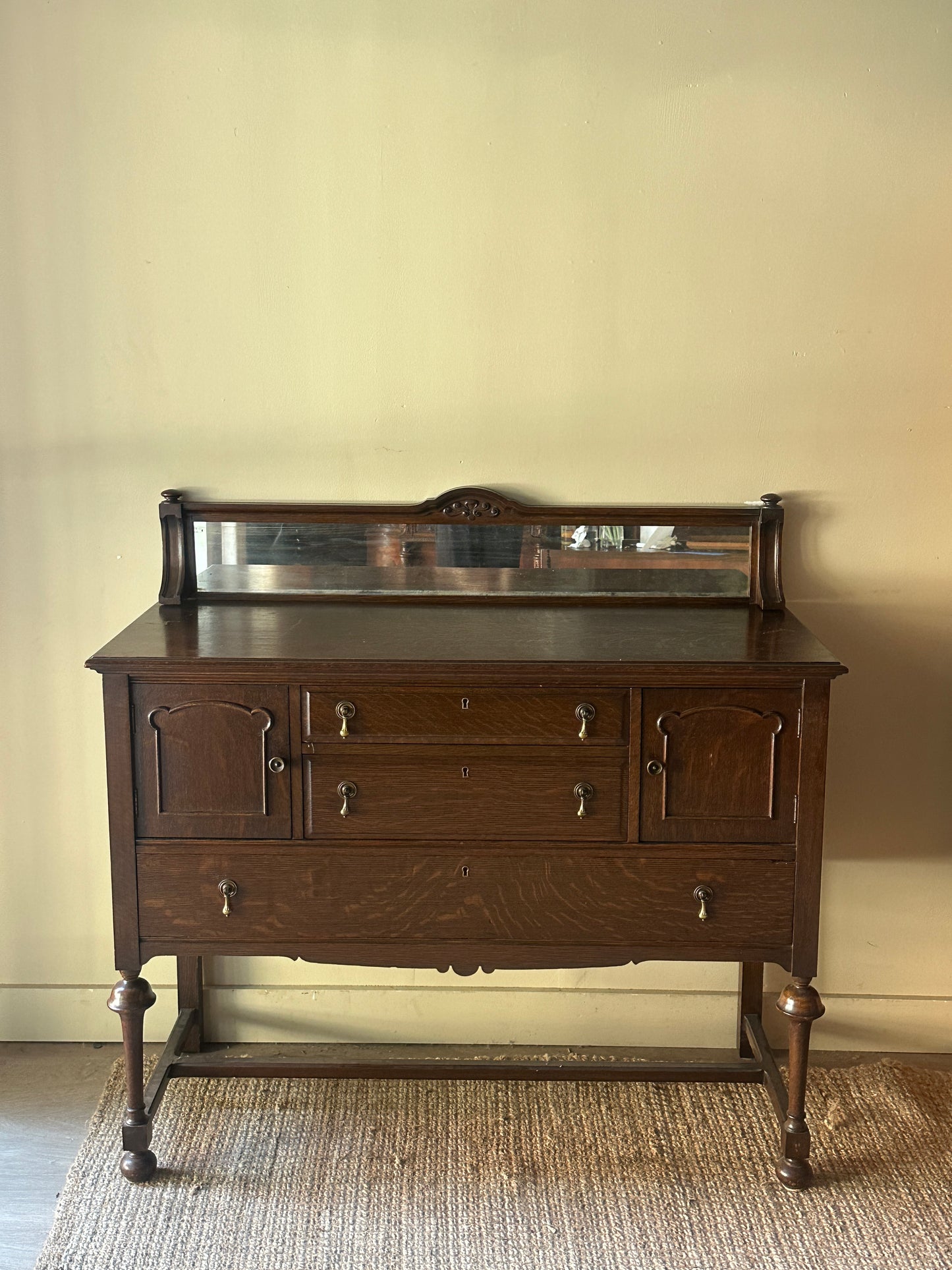 Oak sideboard with mirror