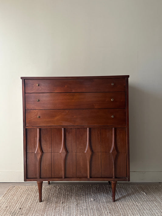 Walnut tallboy dresser
