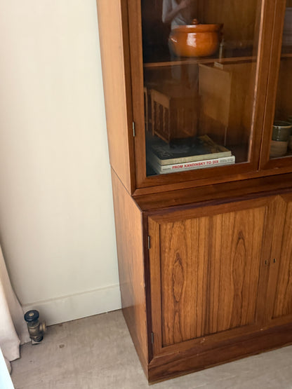 Lyby Mobler Danish rosewood two piece hutch