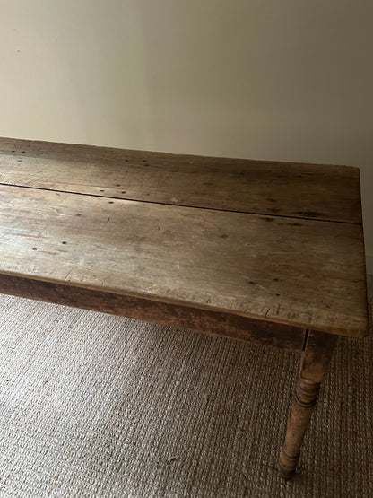 Pine farmhouse dining table