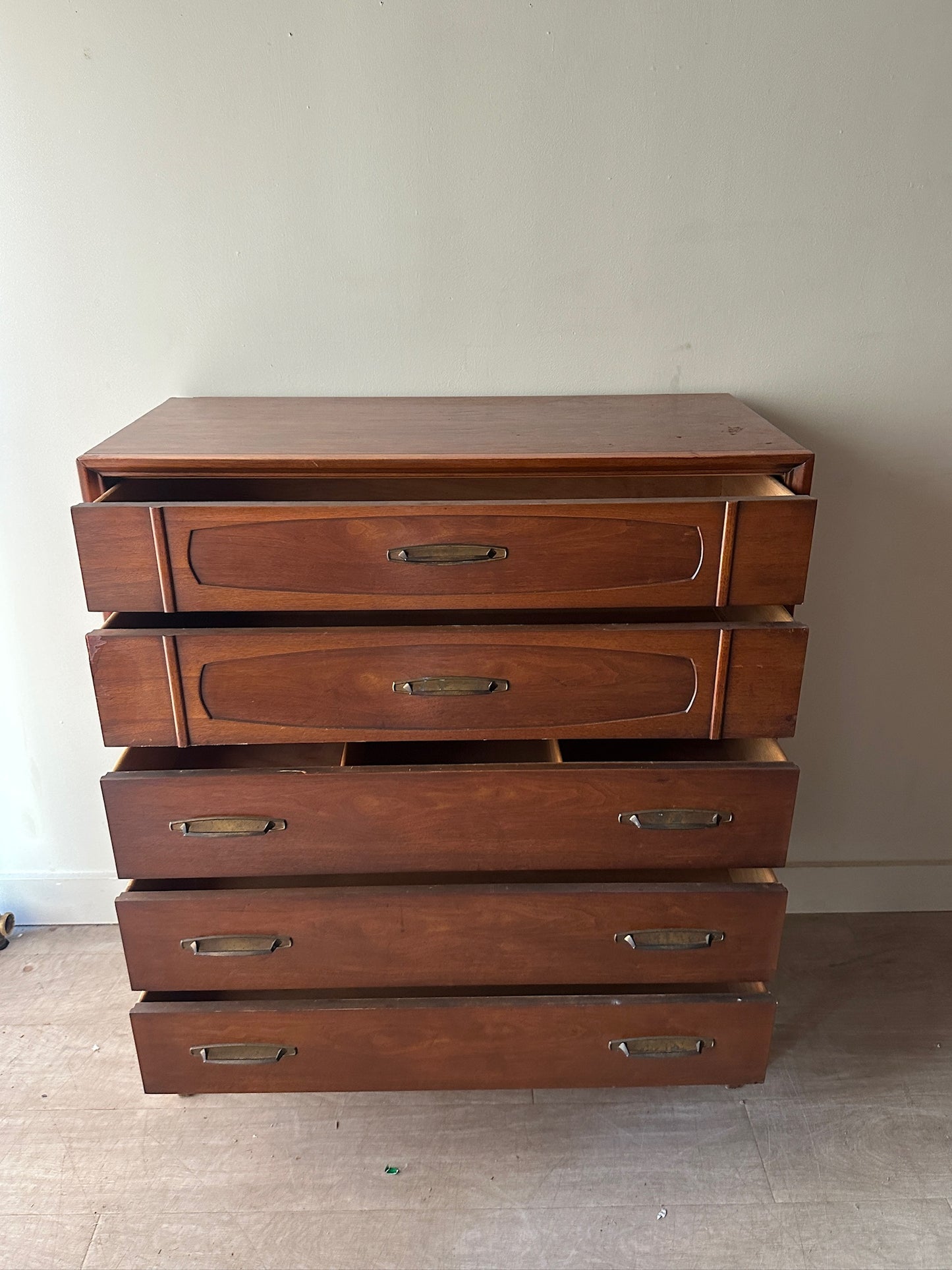 Walnut tallboy dresser