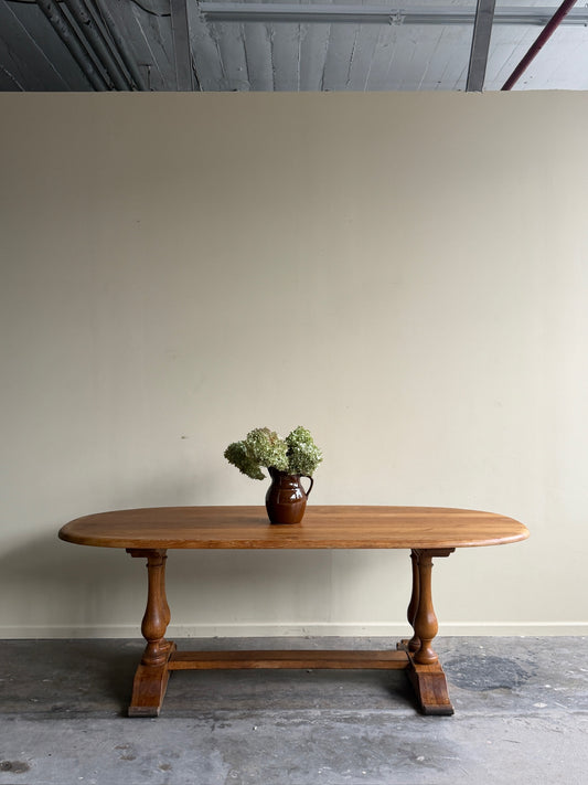 Oval oak dining table