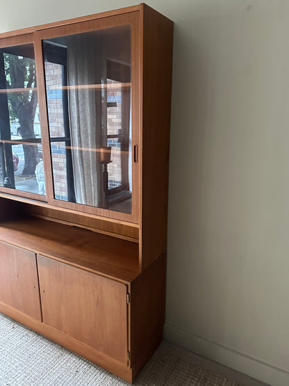 Danish teak two piece hutch