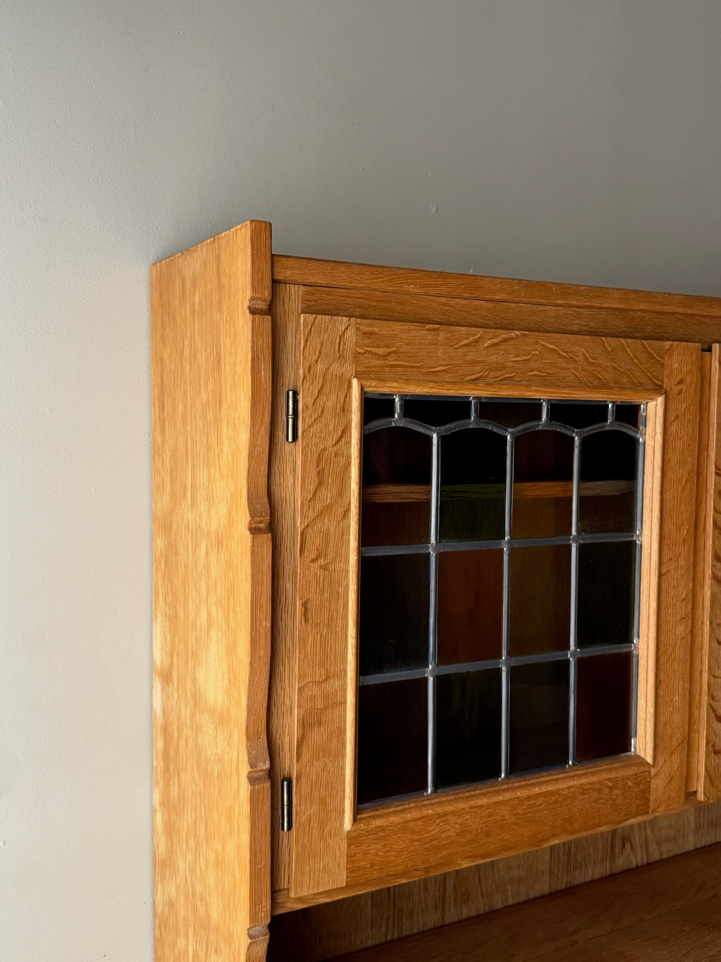 Danish oak bookcase cabinet