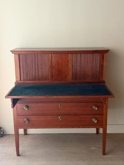 Federal mixed wood tambour door writing desk