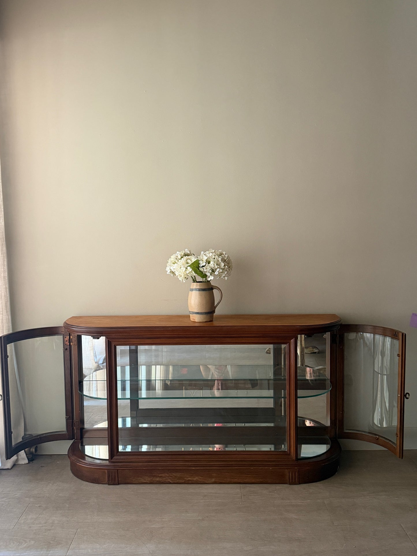 Oak low display cabinet