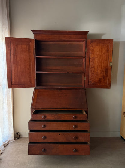 Cherry secretary hutch