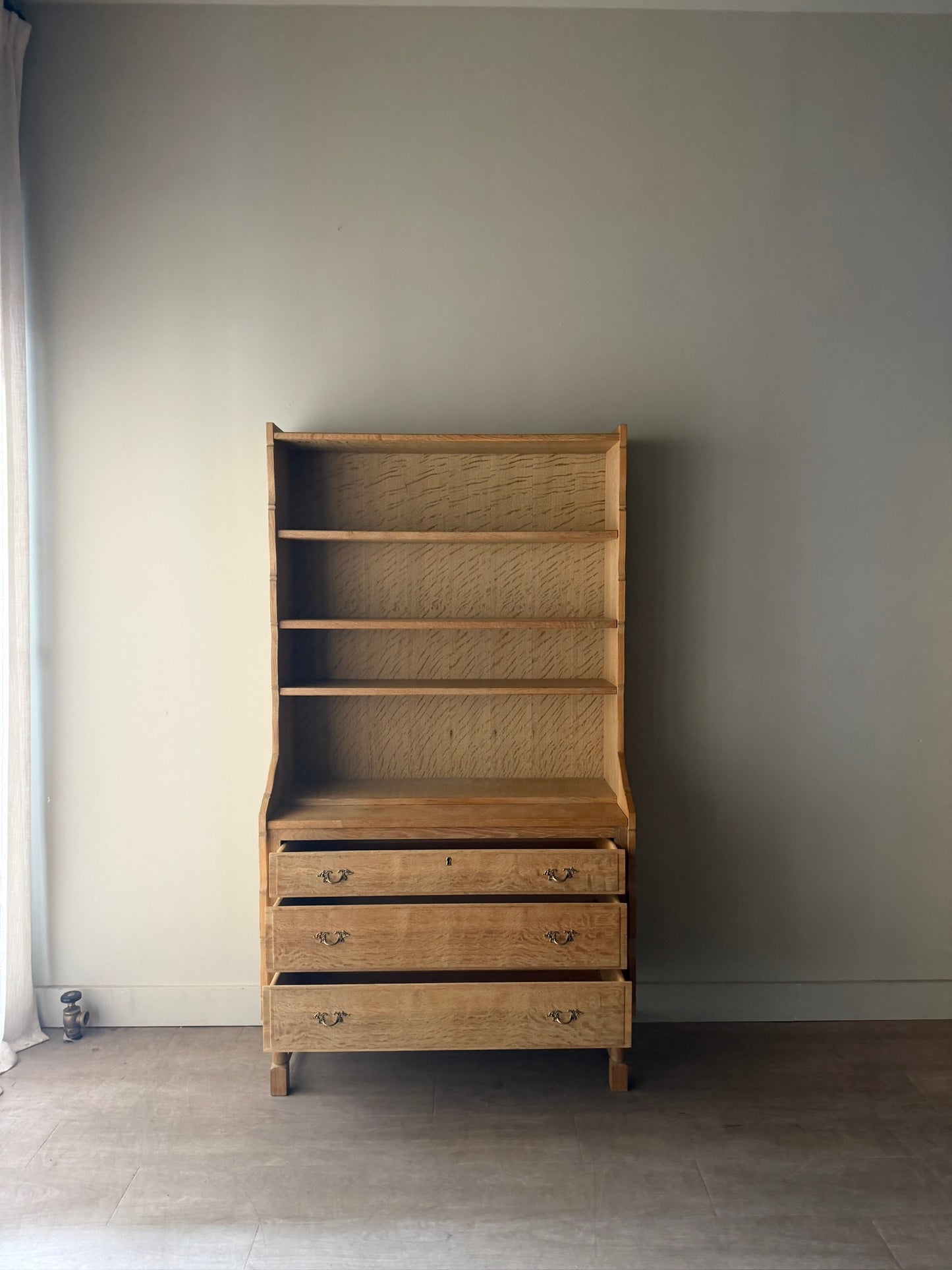 Danish oak secretary hutch