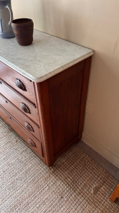 Marble top pine dresser