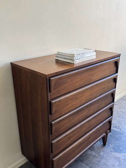 Bassett walnut tallboy dresser