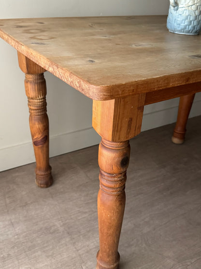 English waxed pine dining table