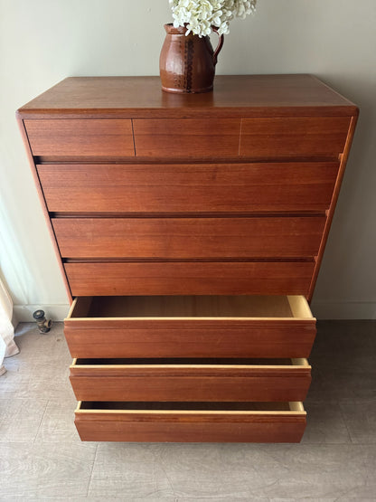 Nordisk Andels-Eksport Danish teak tallboy dresser