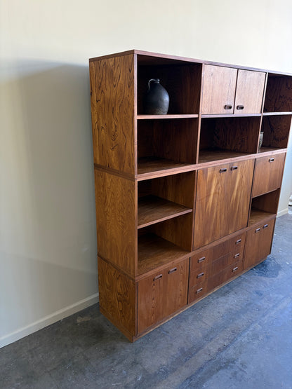 Three piece walnut unit