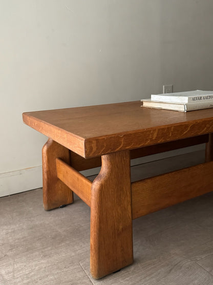 Dutch Brutalist oak coffee table