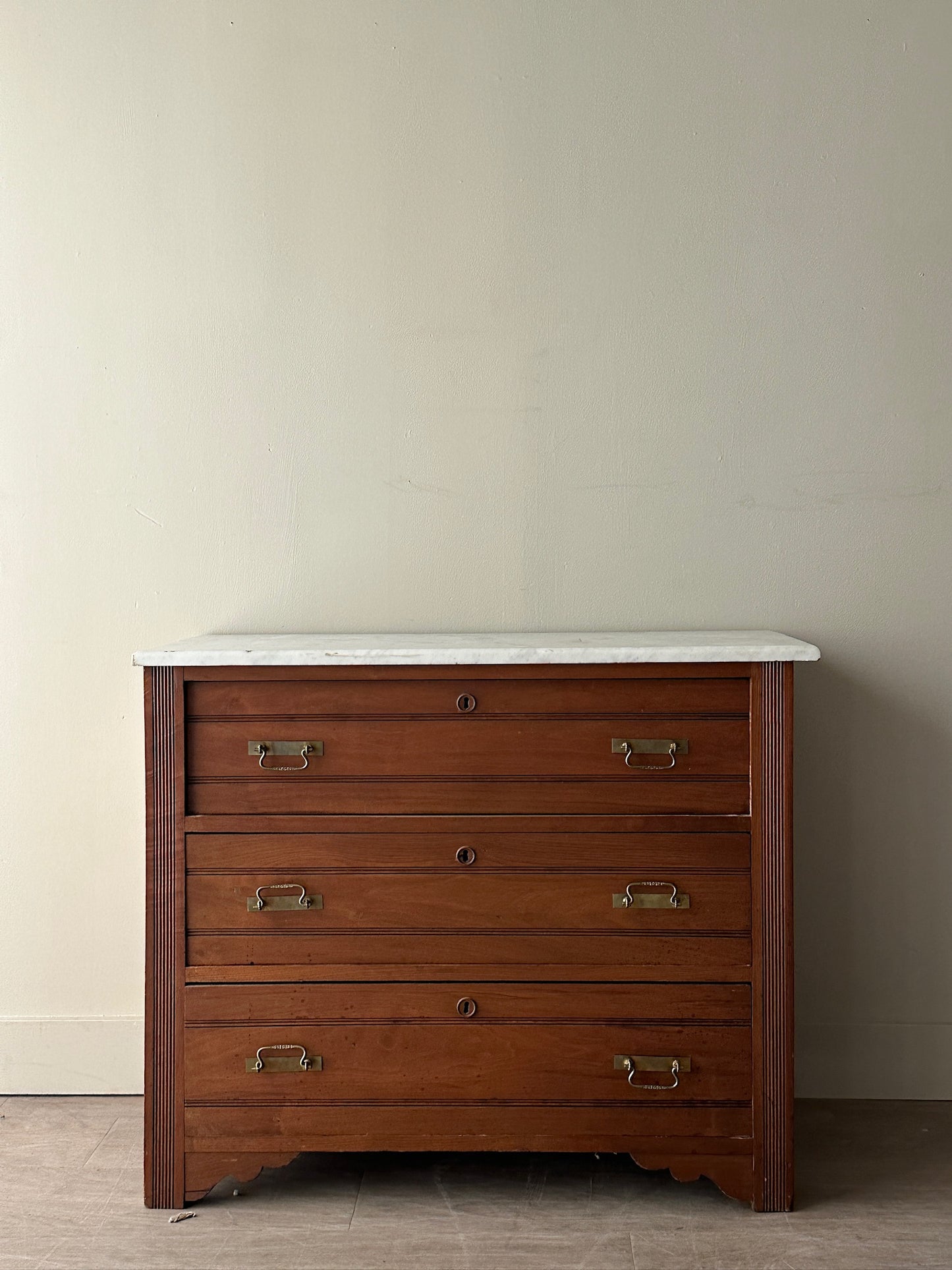 Marble top pine dresser