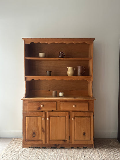 Two piece pine hutch