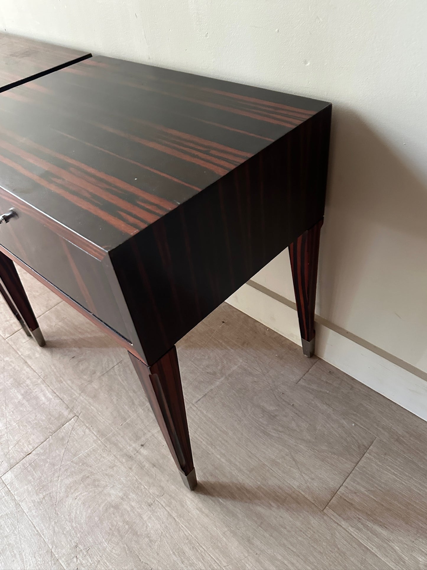 2 Decca rosewood nightstands. Sold individually.