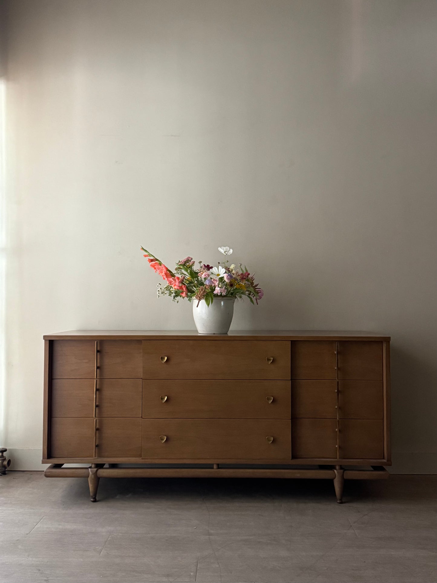 Kent Coffey walnut 9 drawer dresser