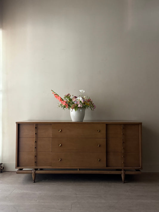Kent Coffey walnut 9 drawer dresser