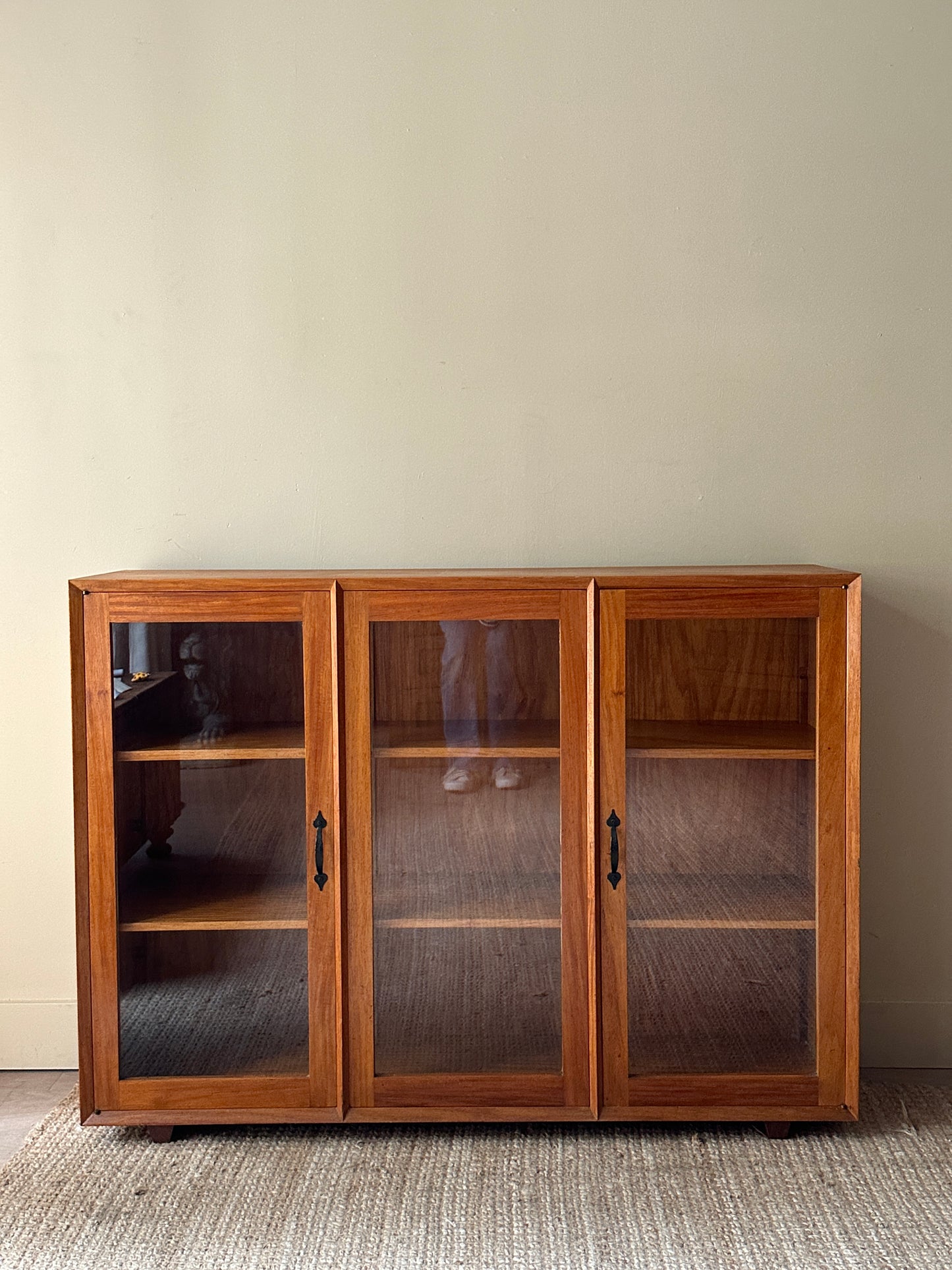 Walnut glass display case