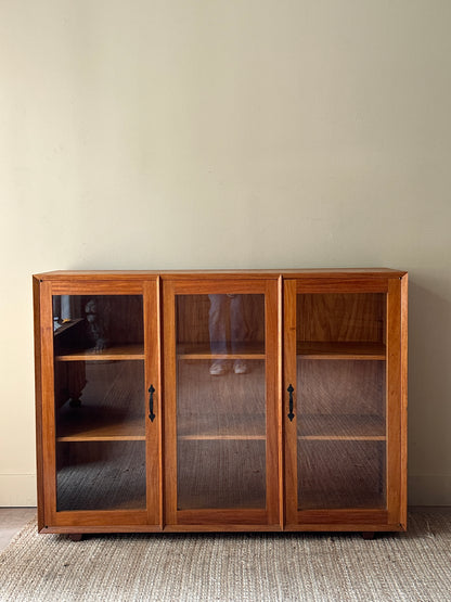 Walnut glass display case