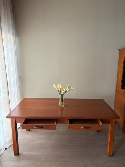 Walnut farmhouse dining table