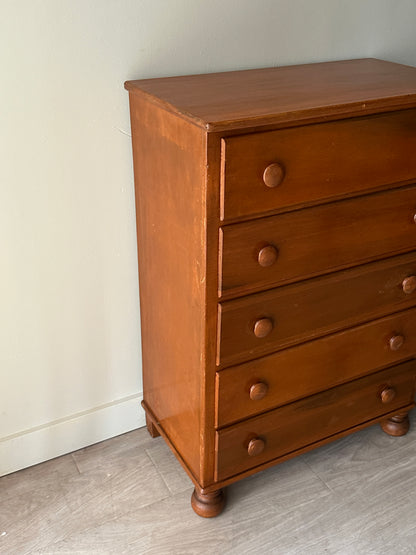 Maple dresser with bun feet