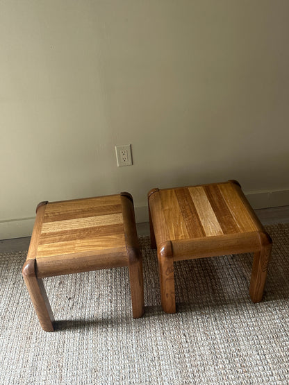 Oak side tables. Sold individually.