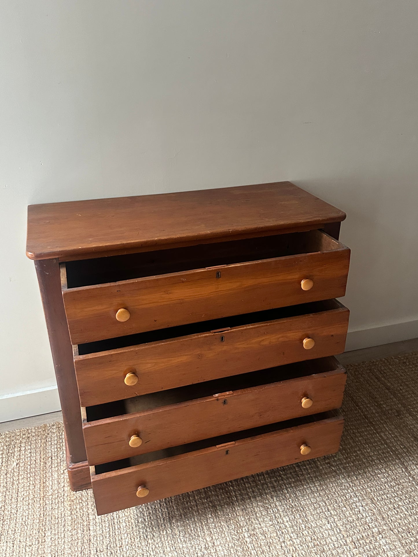 Antique pine chest of drawers