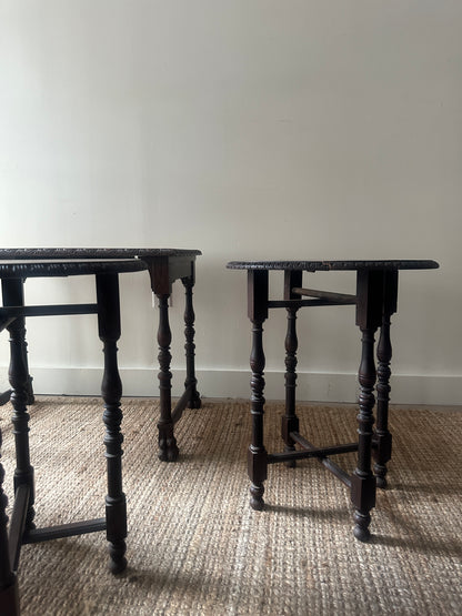 Jacobean carved oak nesting tables