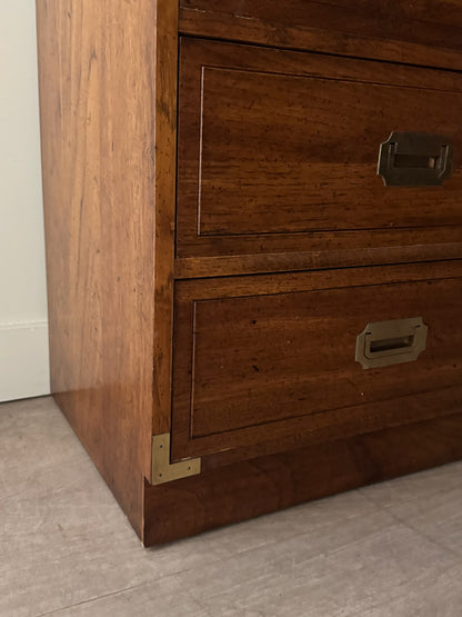 Walnut campaign linen press