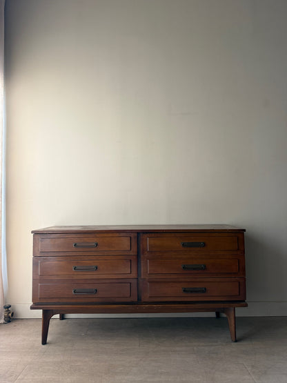 Century walnut 6 drawer dresser