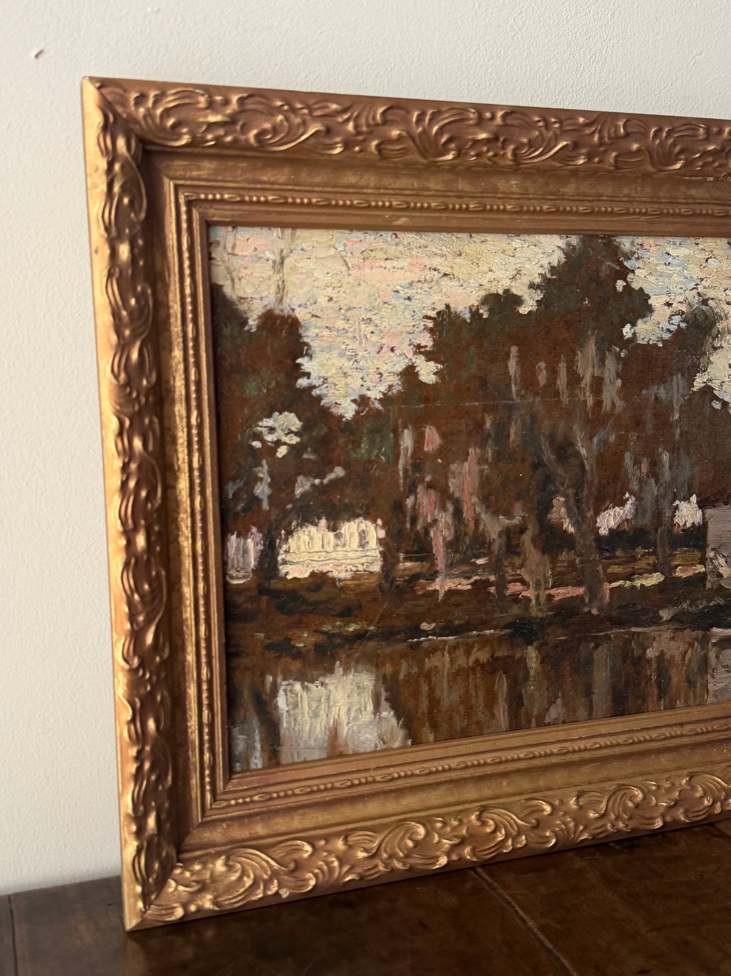 American impressionist oil on board. 1917.