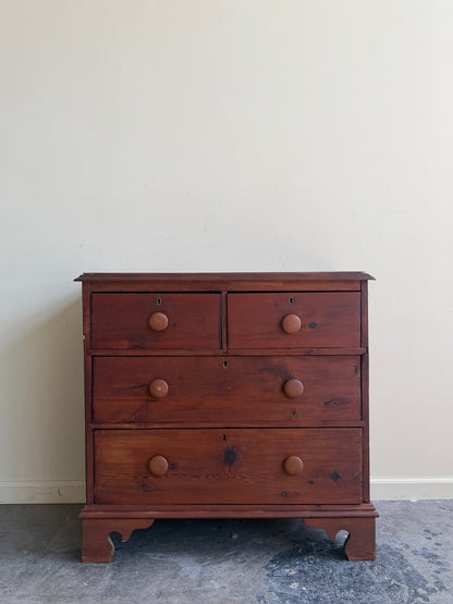 English stained pine dresser