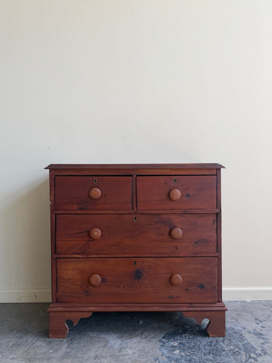 English stained pine dresser