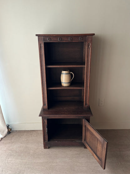 Oak book case cabinet