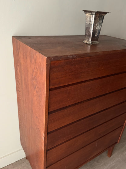 Walnut tallboy dresser