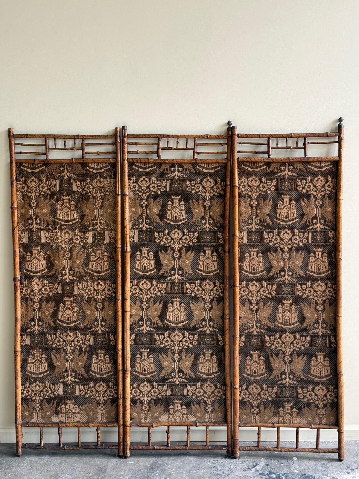 Tiger bamboo tapestry folding screen