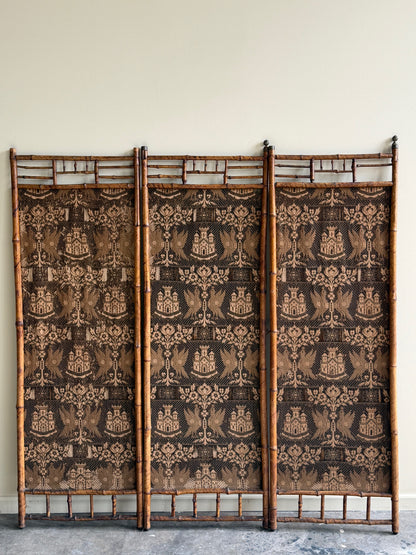 Tiger bamboo tapestry folding screen
