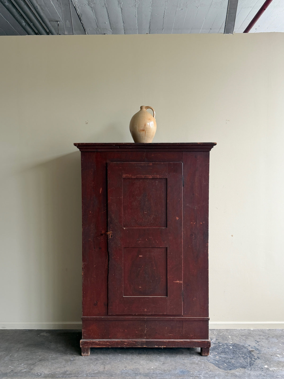 Painted pine wardrobe