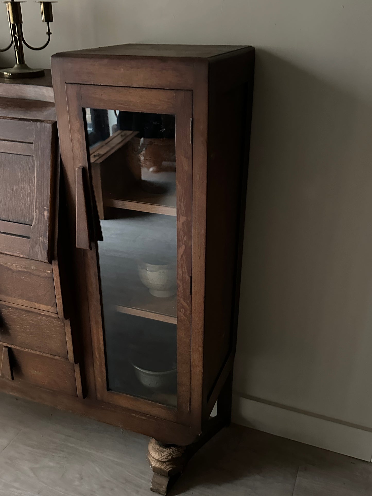 English Oak deco display case