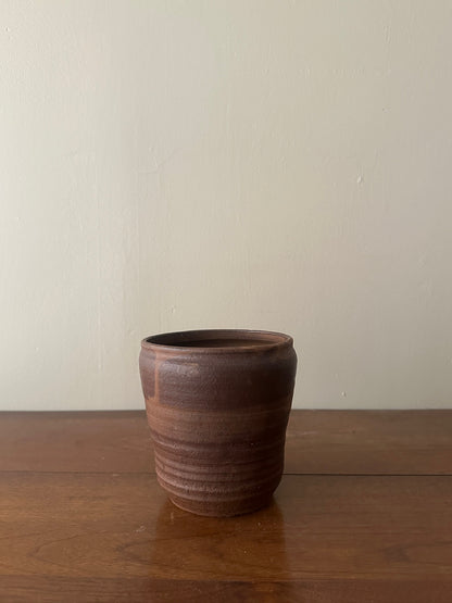 Brown ceramic jar
