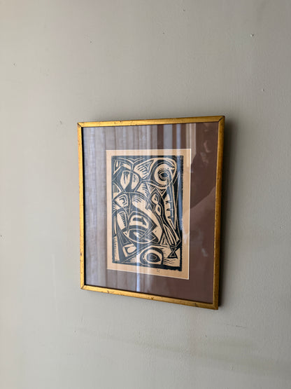 Woodblock print. Signed.