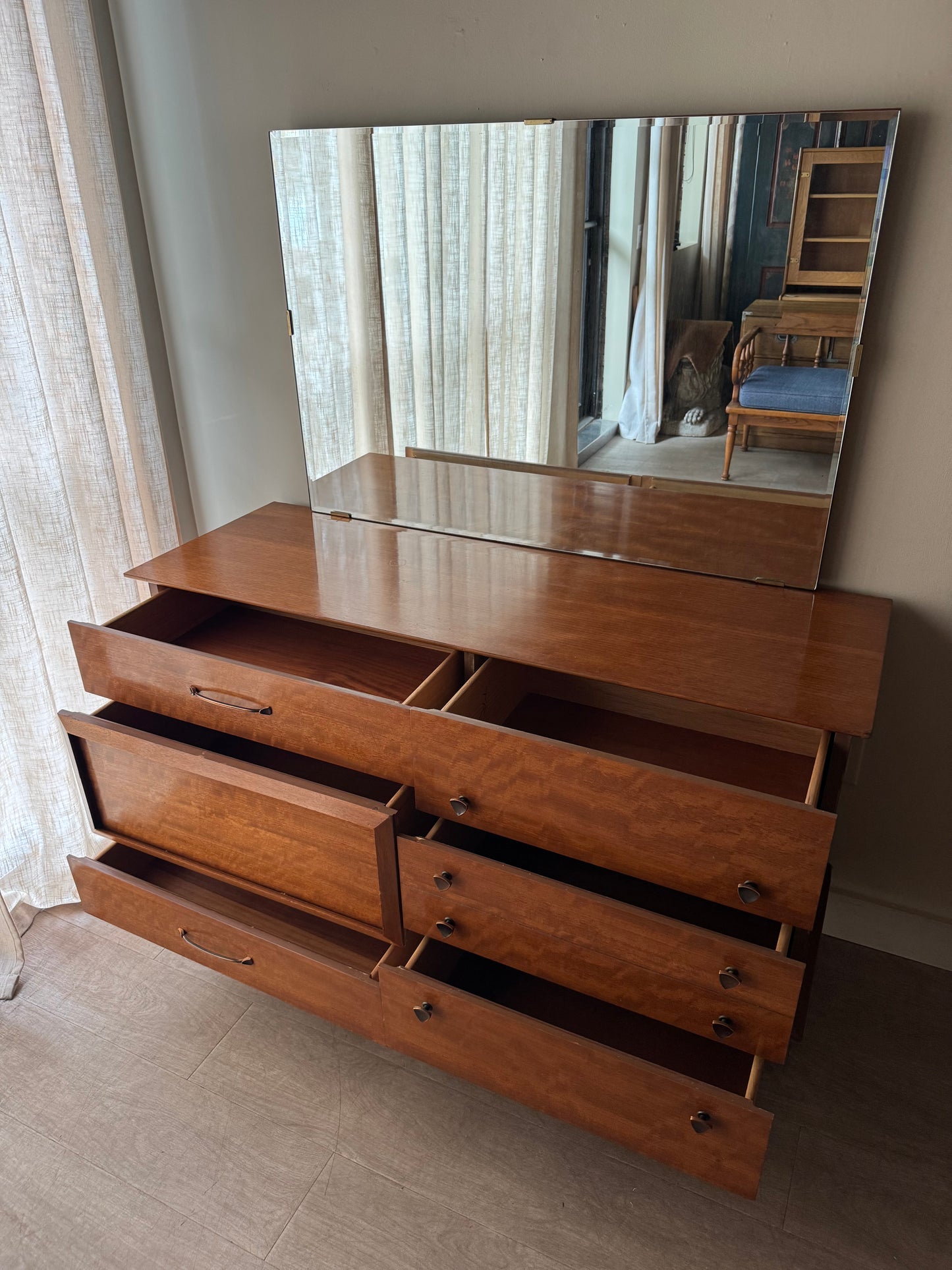 Walnut Dresser with Mirror
