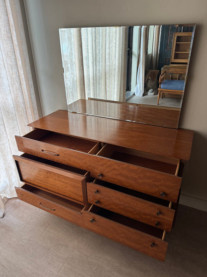 Walnut Dresser with Mirror